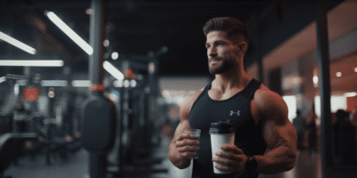 homem bebendo whey